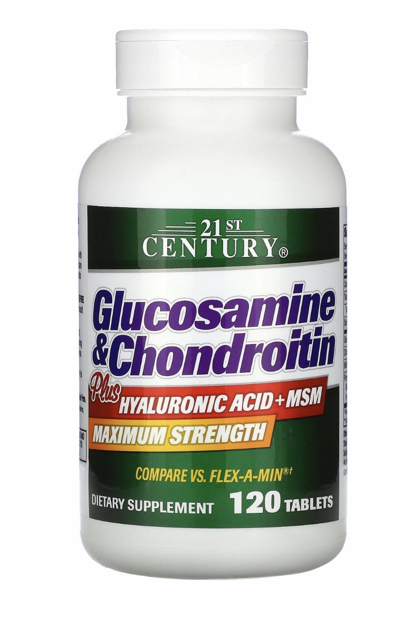 

Глюкозамин и хондроитин, Glucosamine & Chondroitin, 21st Century, 120 таблеток