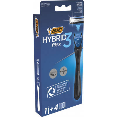 

Бритва Bic Flex 3 Hybrid с 4 сменными картриджами (3086123644939)