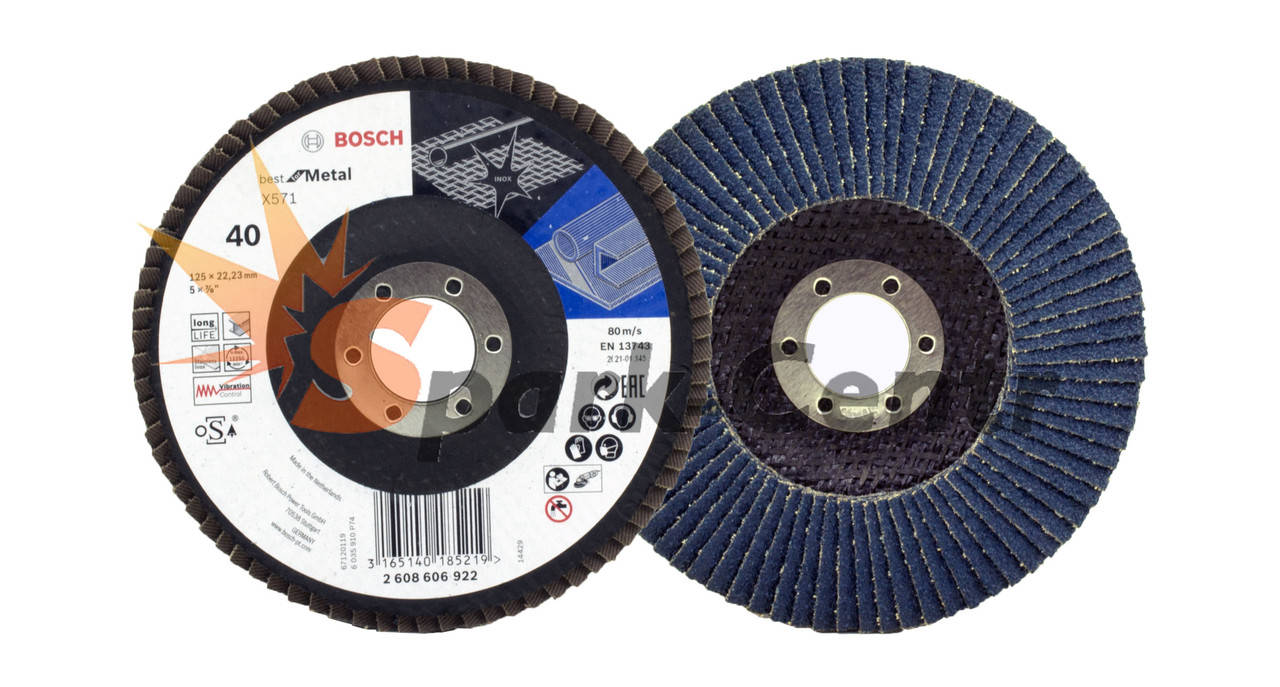 

Круг шлифовальный лепестковый 125x22,2 P40 Bosch Best for Metal ZIRCONIUM для ручных шлифмашин