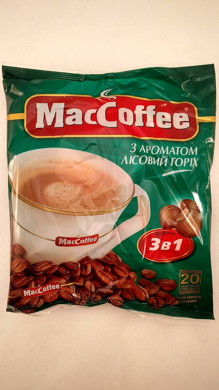 

Кофе растворимый MacCoffee Маккофе 3в1 Лесной орех 20 пакетиков