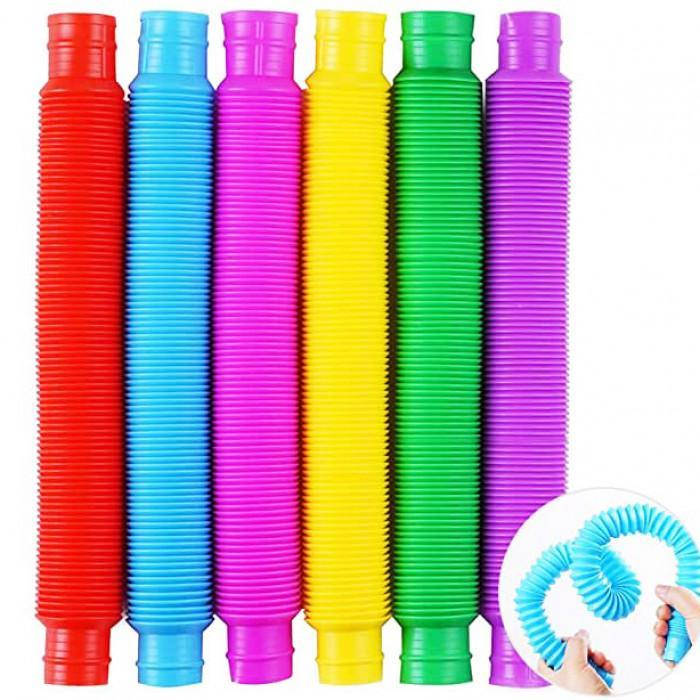 

Pop Tubes Набор 6 шт 20см Игрушка поп тьюб, pop tube, поп трубы 6 шт антистресс Поп Туб трубка