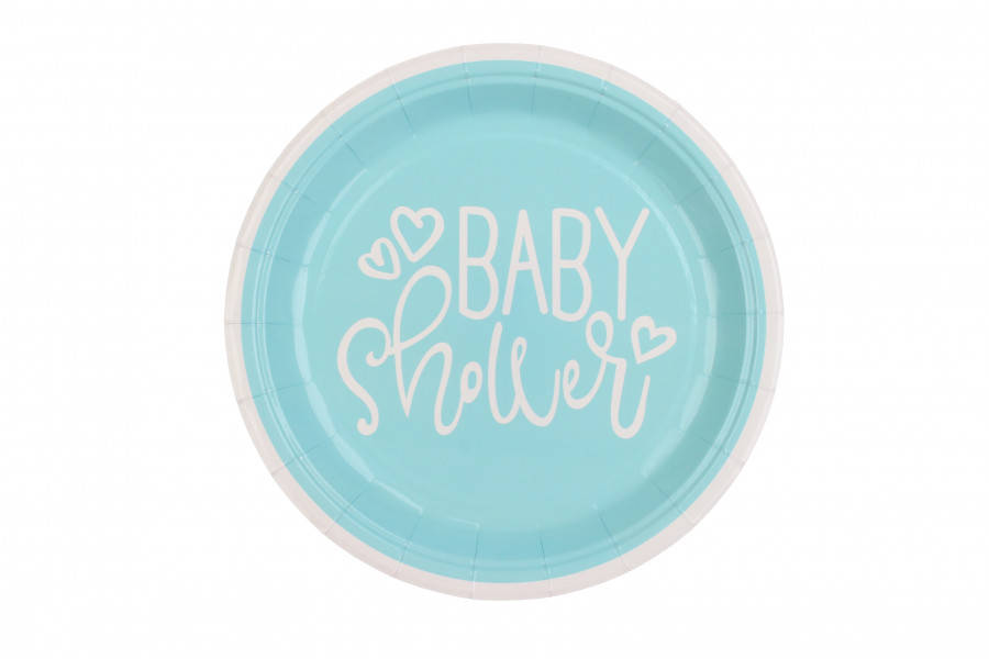 

Тарелки 8 шт./уп. (18см.) в стиле "Baby Boy" Baby Shower и Гендер Пати мальчик голубые тарелки