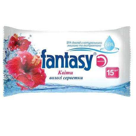 

Серветки вологі Fantasy 15шт асорт