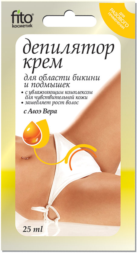 

Крем-депилятор с экстрактом Алоэ Вера для области бикини и подмышек для чувствительной кожи 25мл