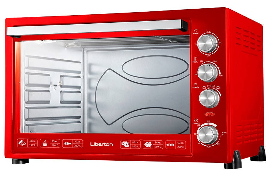 

Духовка электрическая 80 л Liberton LEO 800 red настольная