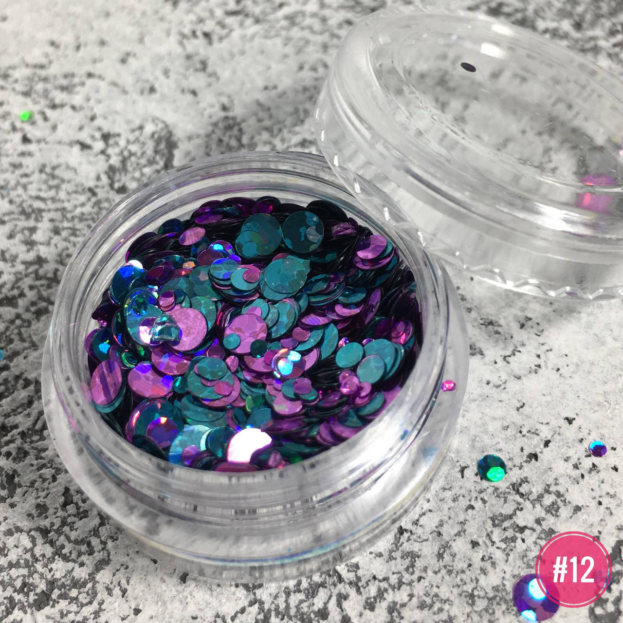 

Конфетти для дизайна ногтей, камифубуки (круглые) №12, Разные цвета