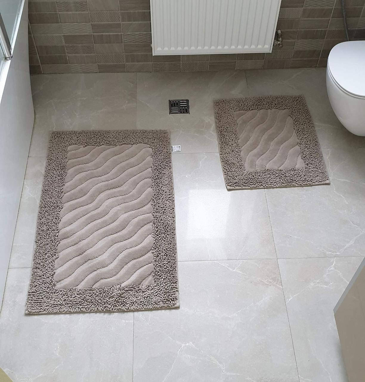 

Набор хлопковых ковриков для ванной комнаты Zeron 60*100 + 50*60 Mosso коричневый