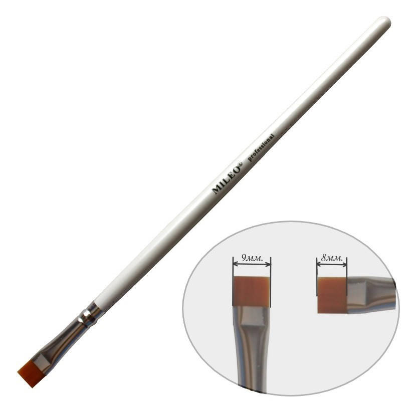 

MILEO Кисть 8/9мм. (прямая, широкая, с белой ручкой)