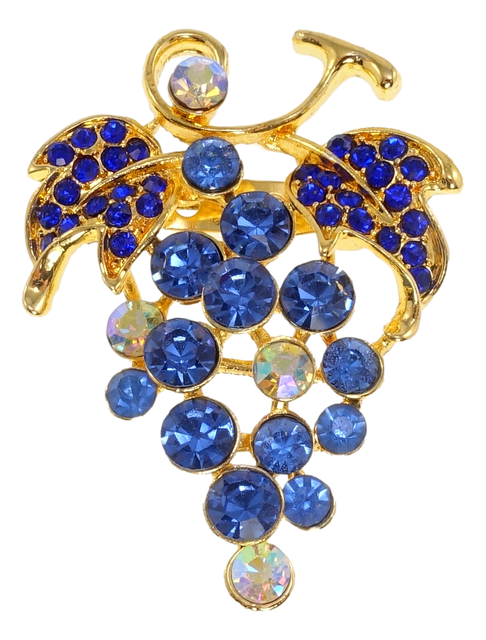 

Брошь "Виноградная гроздь с синими стразами"