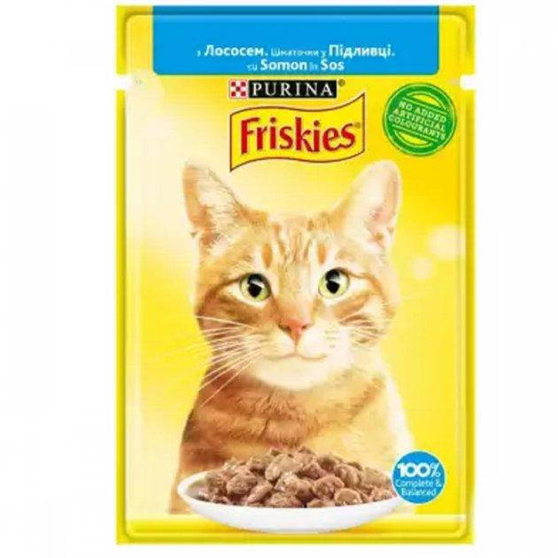 

Влажный корм Friskies для кошек с лососем, кусочки в соусе 85г*26шт