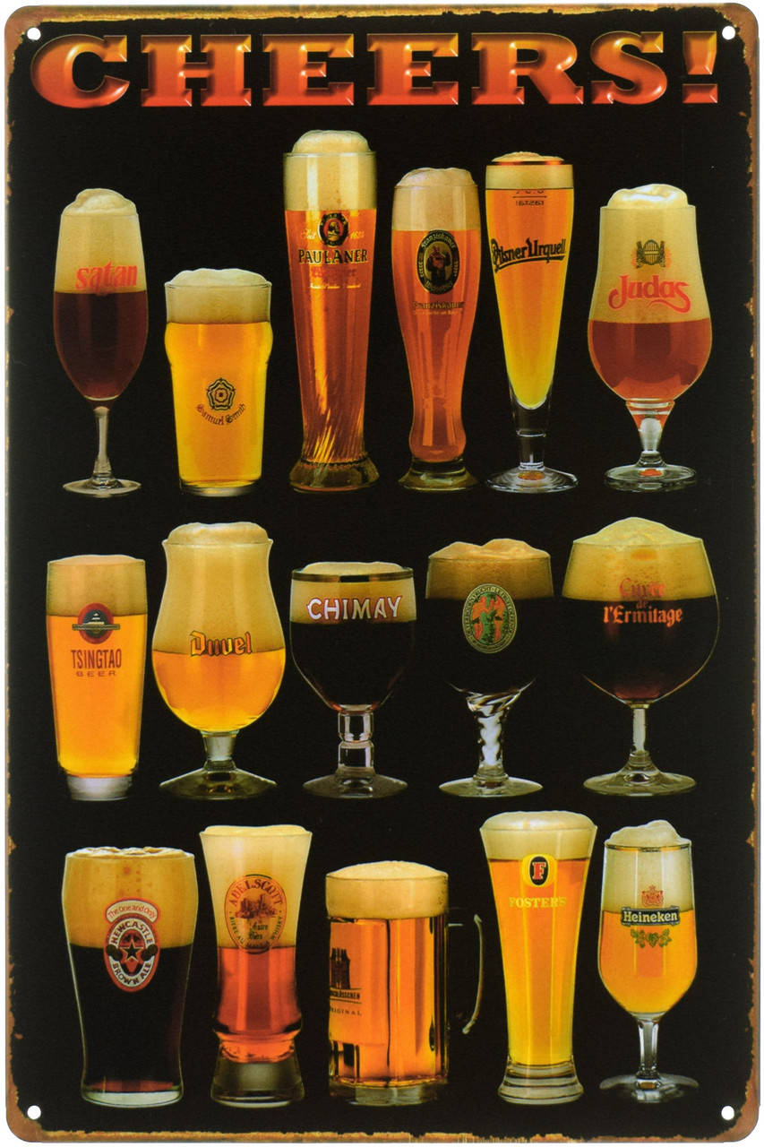 

Металлическая табличка "Cheers! (16 Бокалов)" (ms-00845)