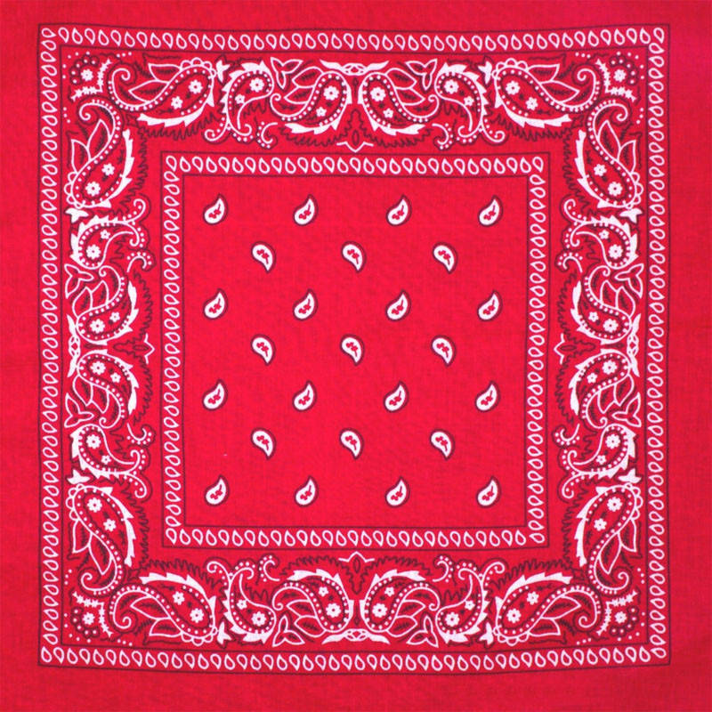 

Бандана Огурцы бело-черные на красном фоне