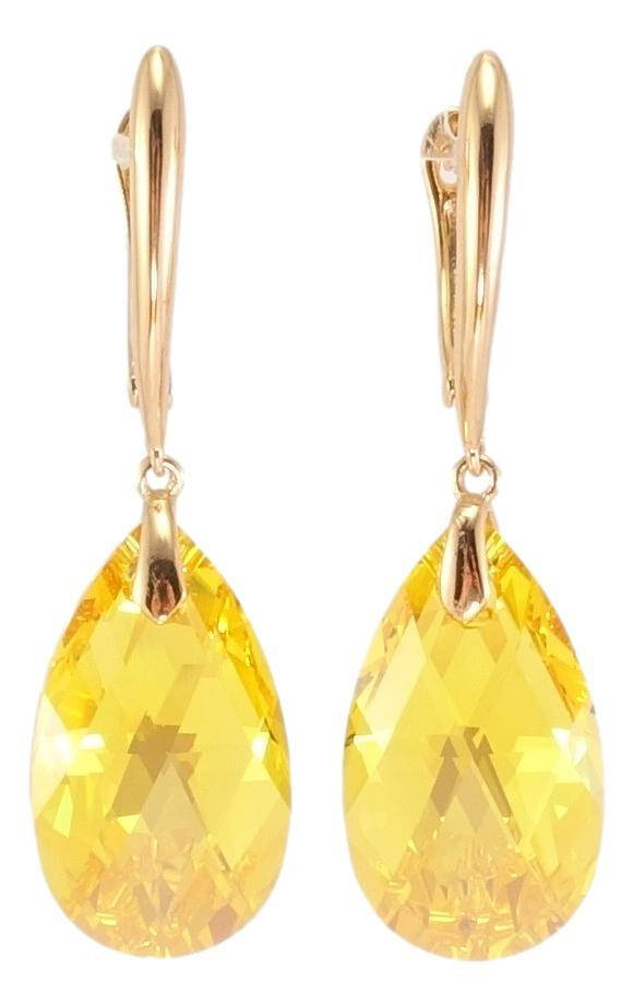 

Серьги Xuping Позолота 18K с кр-ми Swarovski подвески английский замок "Кристалл Sunflower"