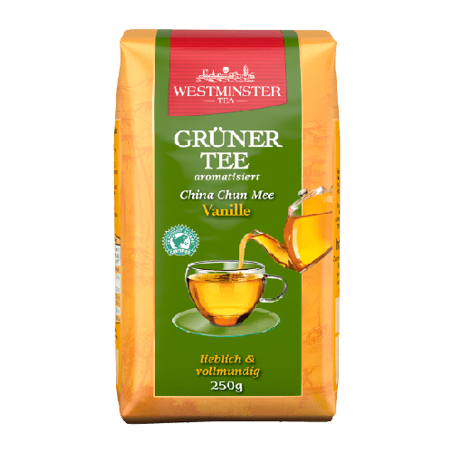 

Чай зеленый с ванильным вкусом листовой Westminster Gruner Tea Vanille, 250г Германия,
