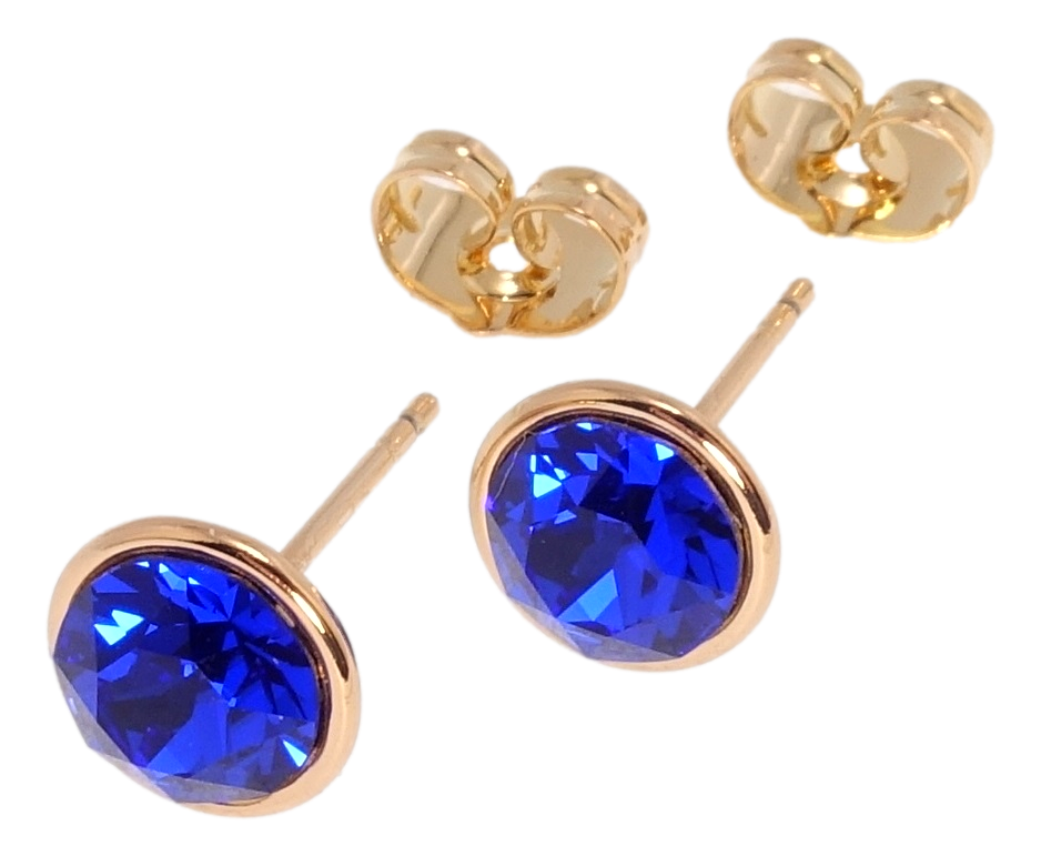 

Серьги Xuping Позолота 18K с кр-ми Swarovski гвоздики (пусеты) "Кристаллы Capri Blue" ø 9мм