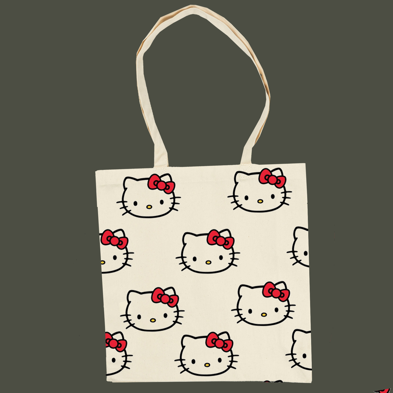

Эко сумка шопер с Хелло Китти hello kitty хеллоу китти, Бежевый