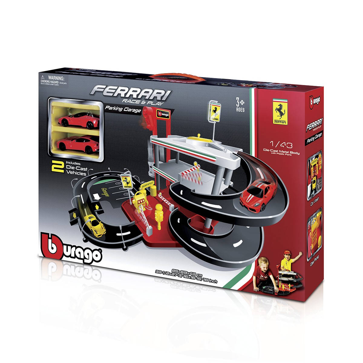 

Игровой набор Гараж Ferrari ( 3 уровня, 2 машинки , 1:43 ) Bburago Ferrari Parking Garage Playset 18-31204