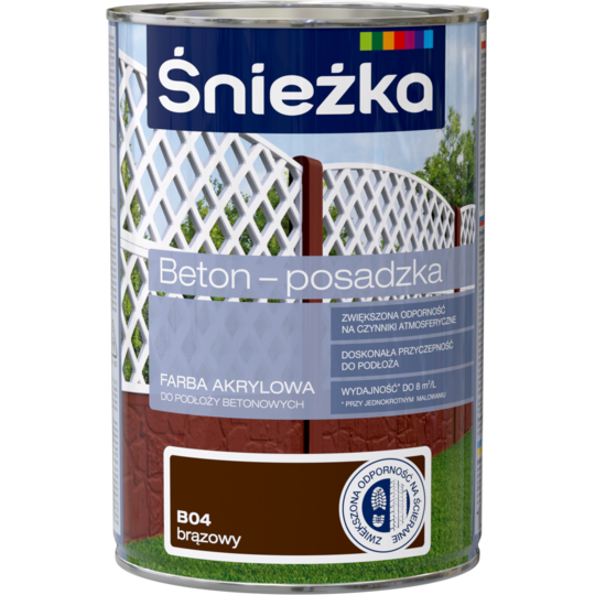

Краска для бетонных оснований Sniezka BETON-POSADZKA КОРИЧНЕВЫЙ В04 1л PL