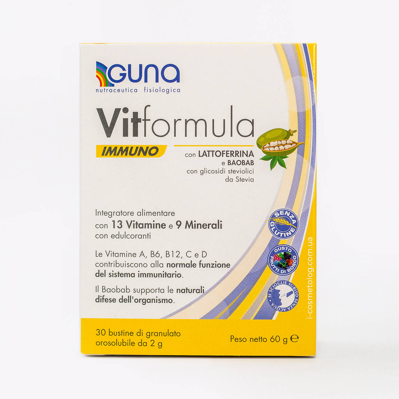 

Vitformula IMMUNO диет. добавка GUNA (Италия) 30 саше 13 Витаминов 9 Минералов и др.
