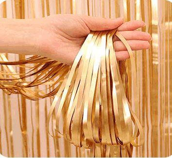 

Дождик-штора сатин золото 1*2,5м