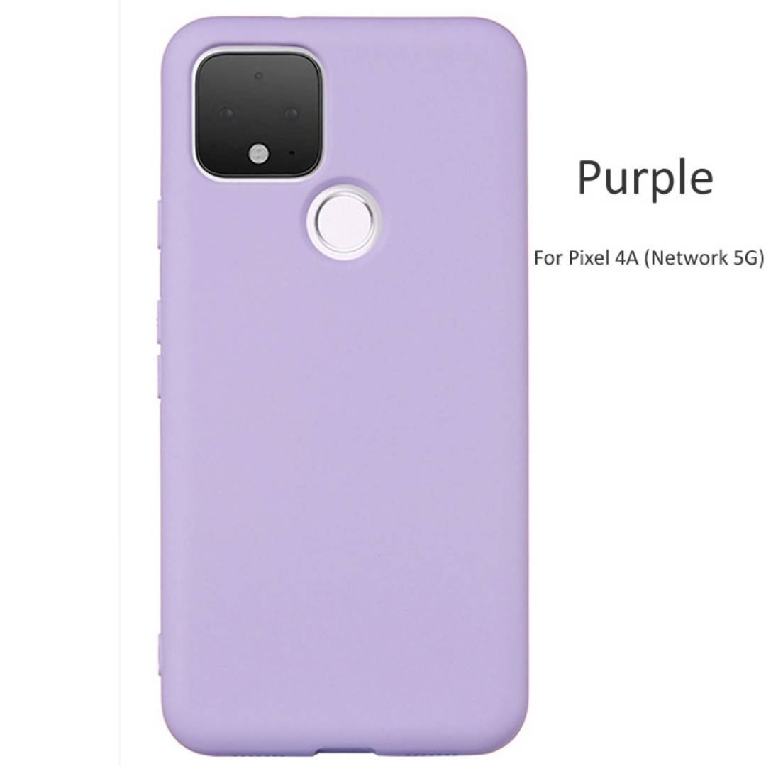 

Google Pixel 4a ( 5G ) чехол накладка СИЛИКОН КЕЙС PURPLE, Серо-голубой