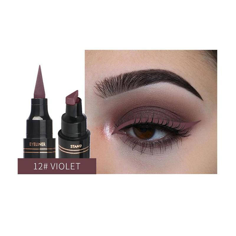 

Двухстороння подводка для глаз Color Liquid Eyeliner маркер + штамп Темно-коричневый