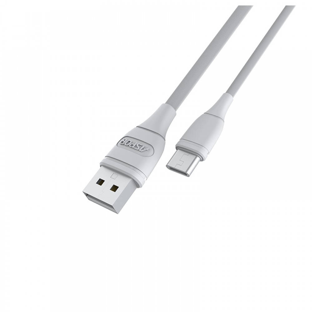 

Кабель USB Aspor AC-03Plus Type-C 2.1A 2м White, Белый