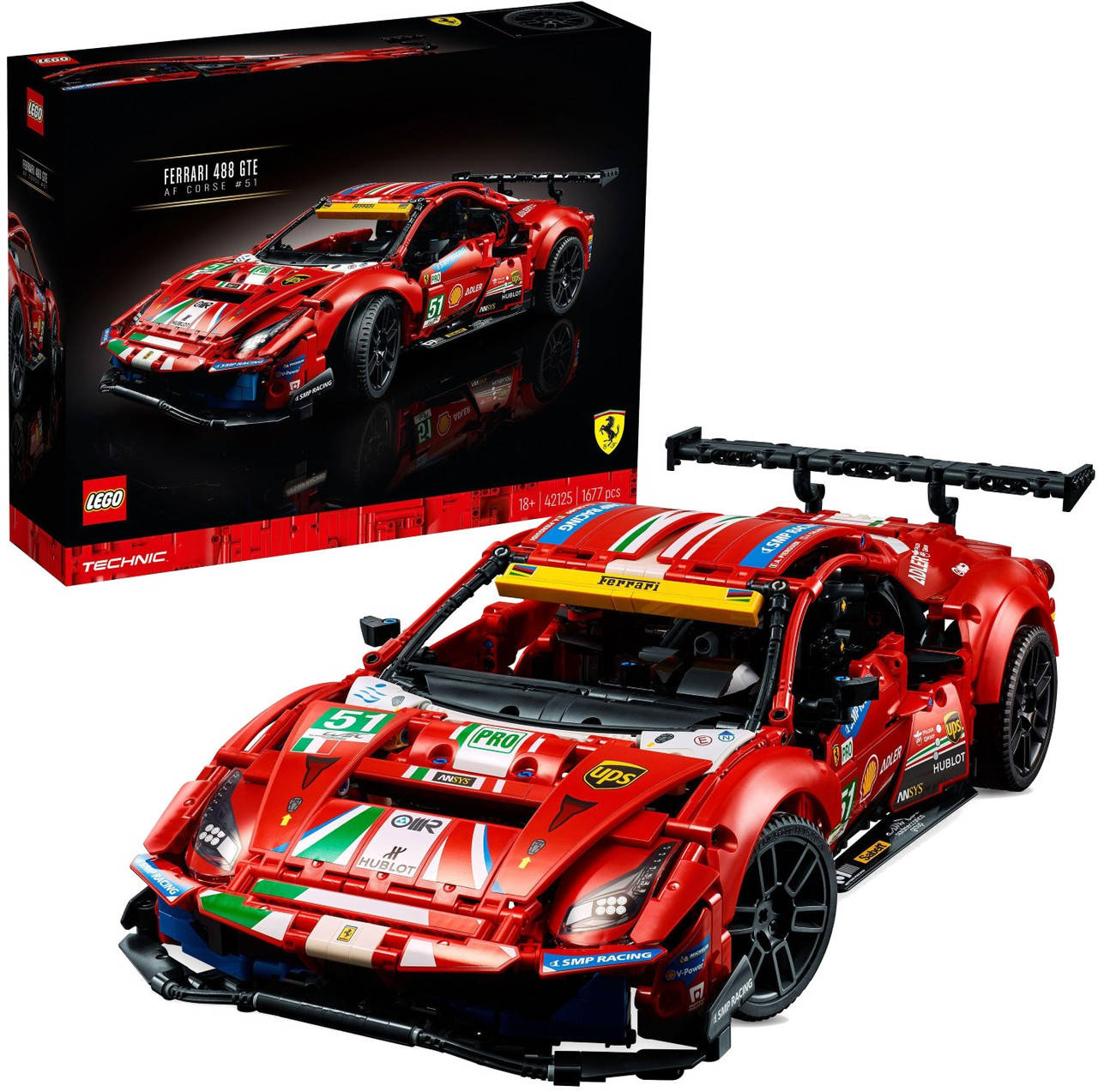 

Авто-конструктор LEGO Technic Ferrari 488 GTE AF Corse №51 (42125), Красный