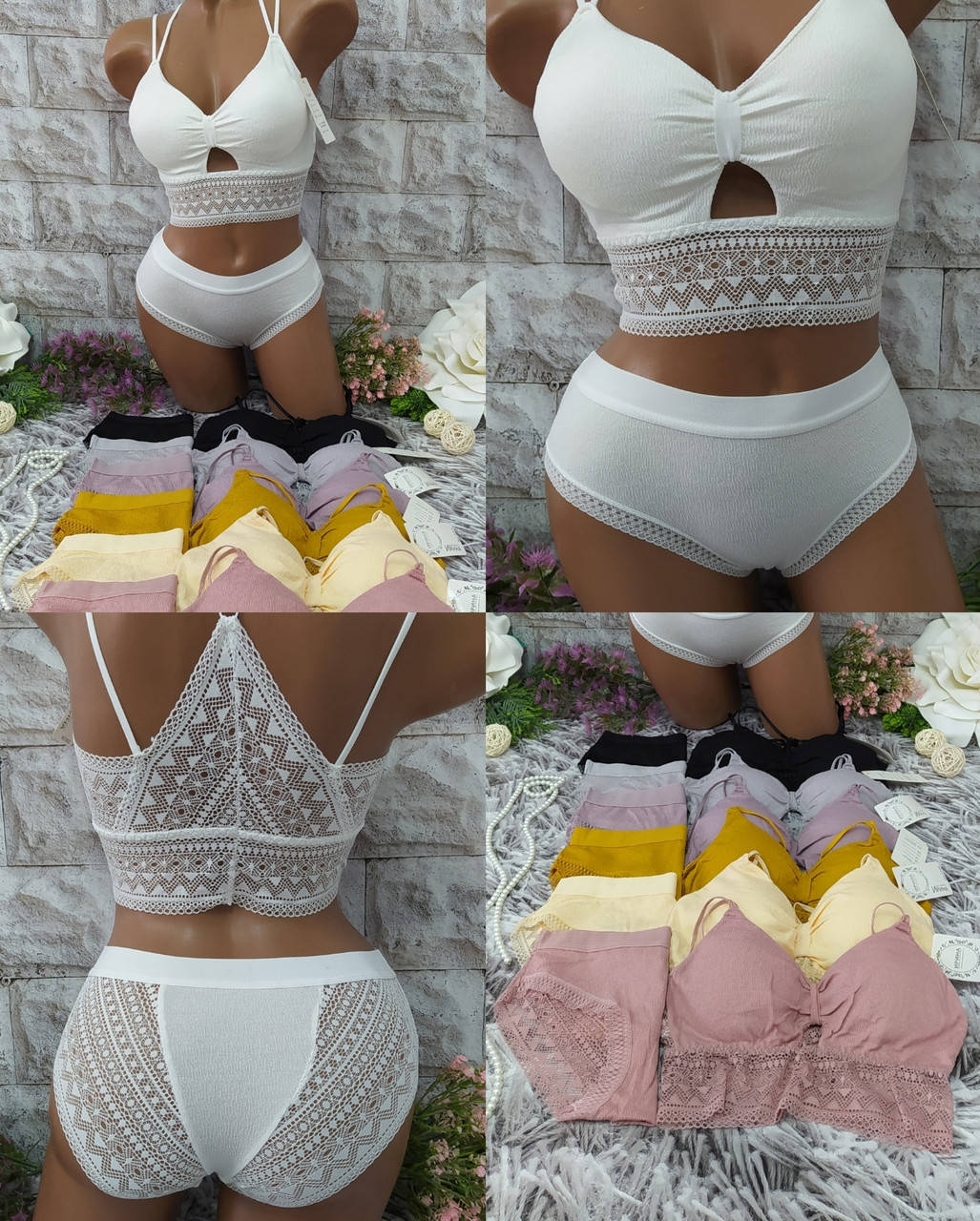 

Женский спортивный комплект размер 44-46 нижнего белья лифчик-топ и трусики 5502, Разные цвета