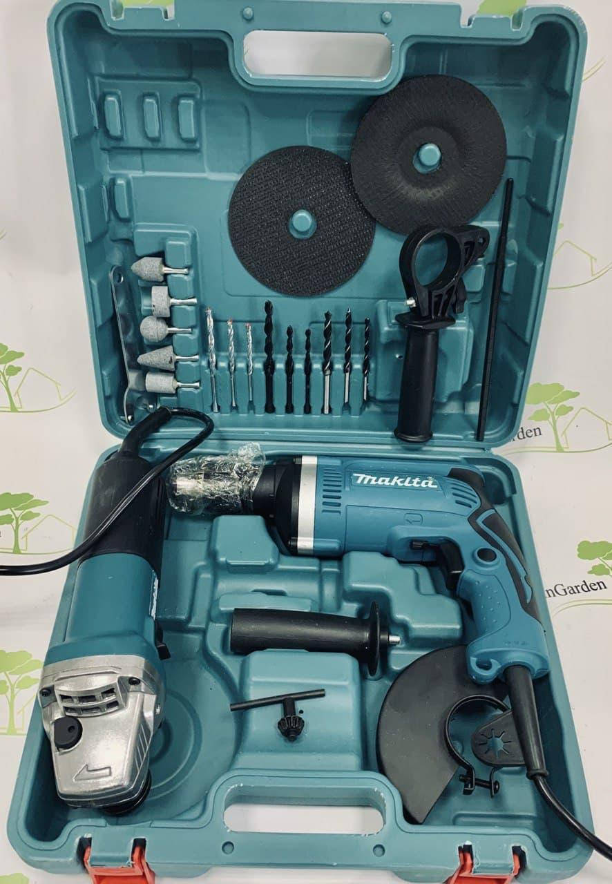 

Набор Makita 2 в 1 дрель и болгарка / Инструменты Макита / УШМ 9558 HN+Makita HP 1630