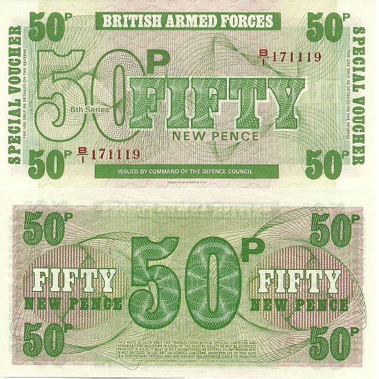 

British Armed Forces Британская Армия 50 пенсов военные деньги UNC