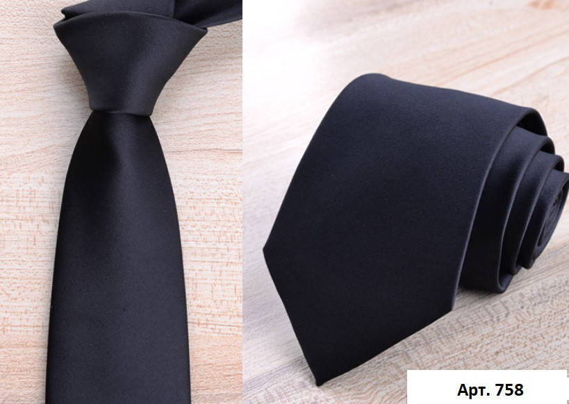 

Галстук черный однотонный
