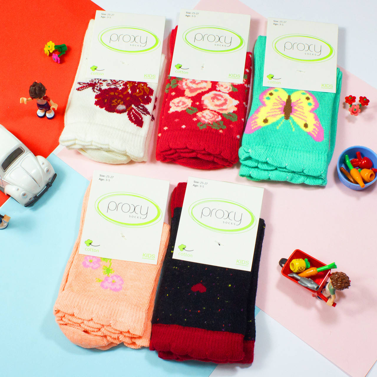 

Носки детские 22-24 1-3года 25-27 3-5 лет 28-30 5-7 лет тонкие носочки на весну-лето для девочек Proxy (BROSS), Разные цвета