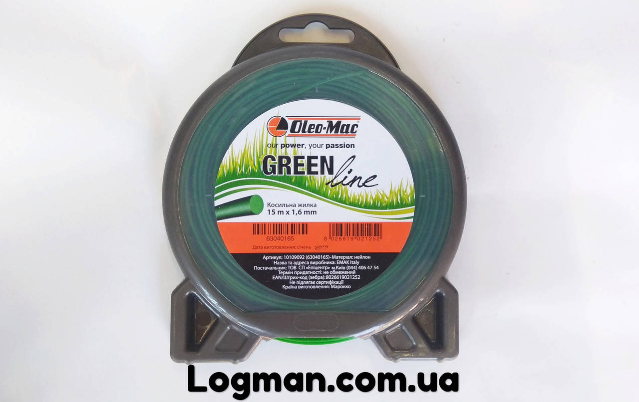 

Косильная Леска\Жилка, круглая, Oleo-mac 1.6х15м