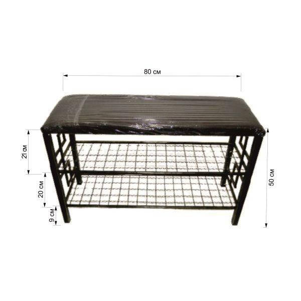 

Кованая подставка (тумба) для обуви лофт/80 см. (банкетка) черный/бронза