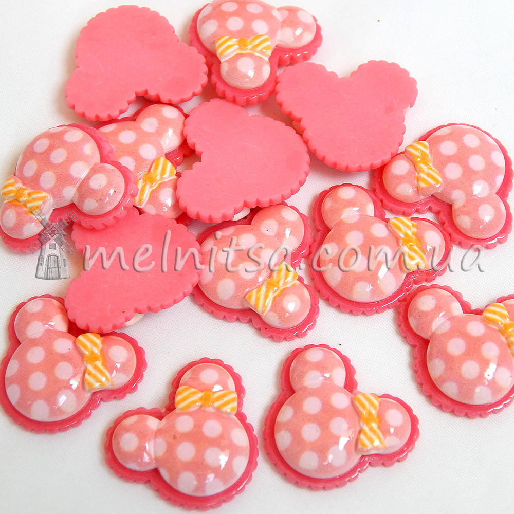 

Детская серединка "Ушки Микки" 23х20 мм, розовый