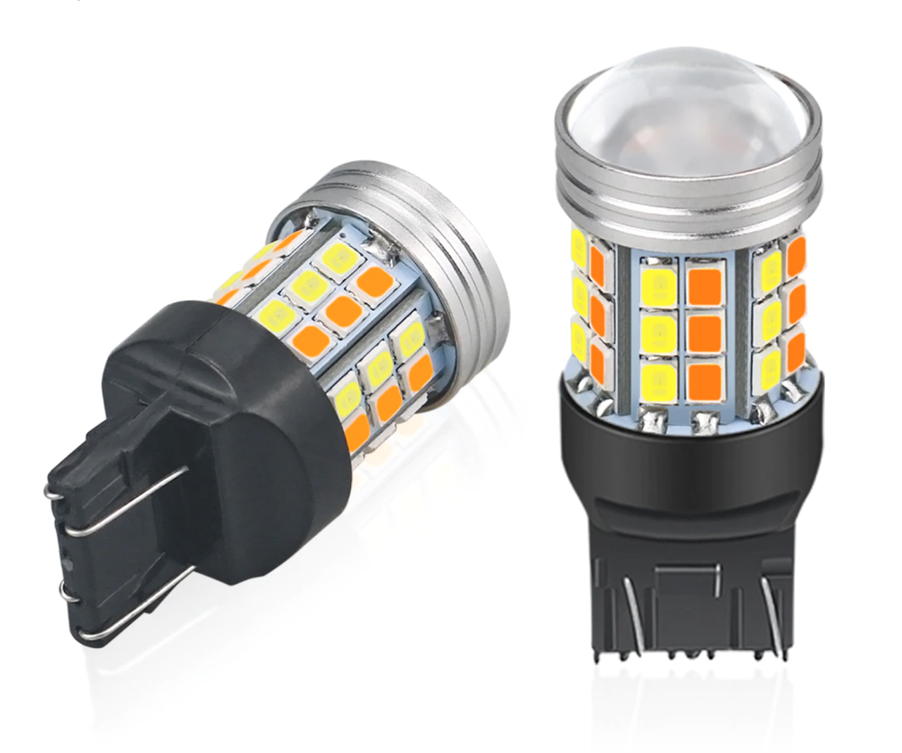 

Led лампа T20 W21/5W 12V 7443 светодиодная двухцветная лампа белый и желтый свет