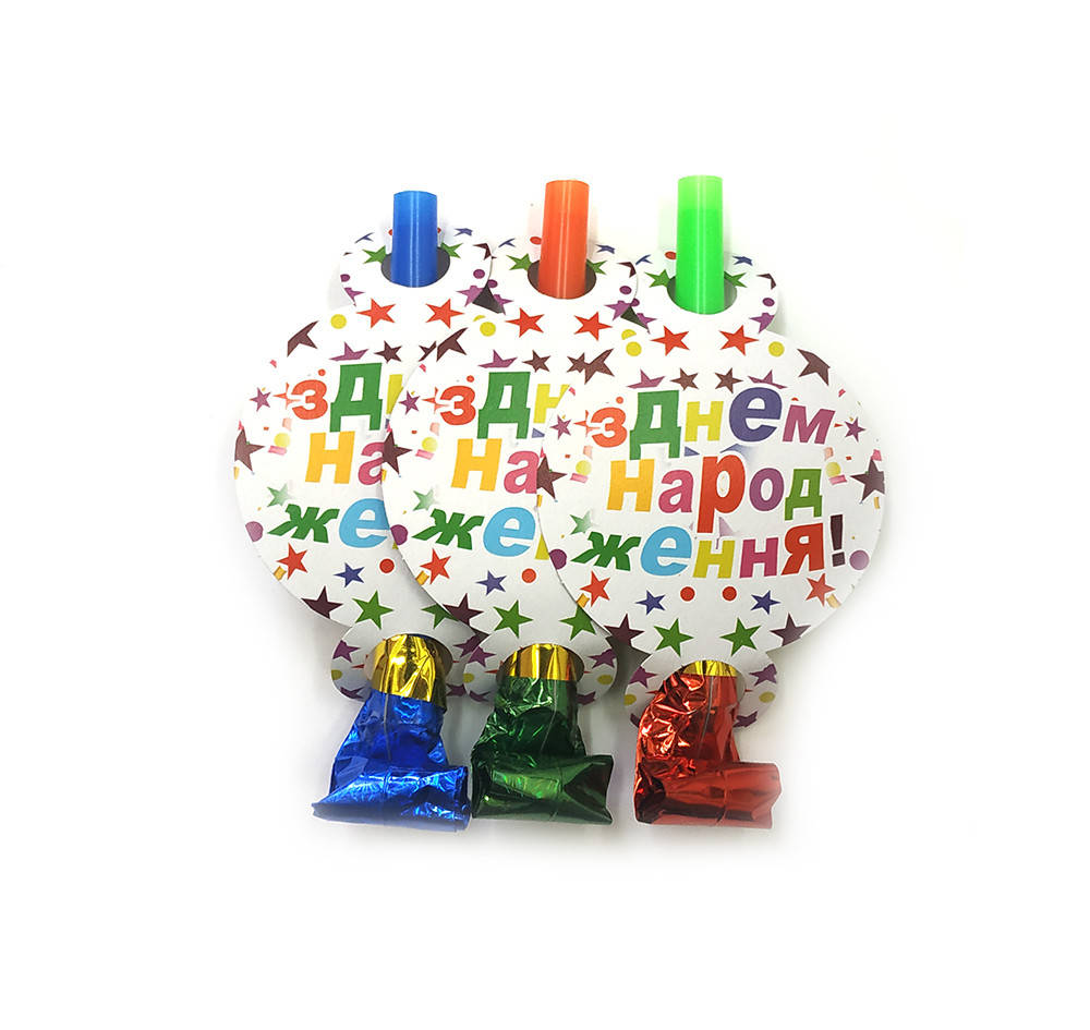 

Язычок-гудок "З Днем Народження Звезды" набор 6 шт