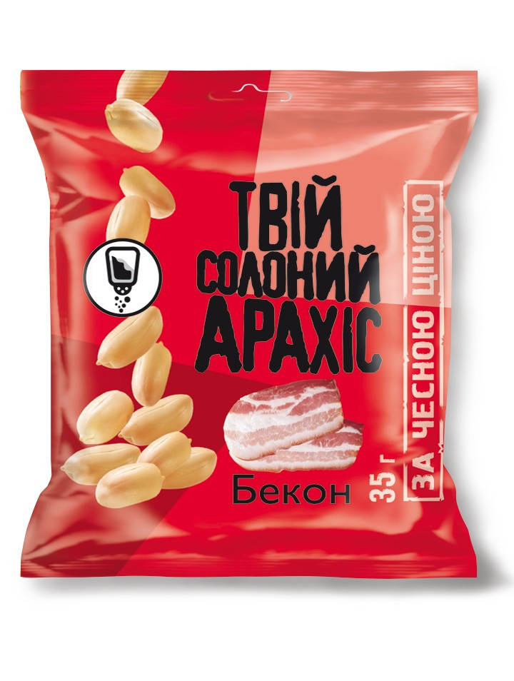 

Твой соленый жареный арахис со вкусом бекона 35г.