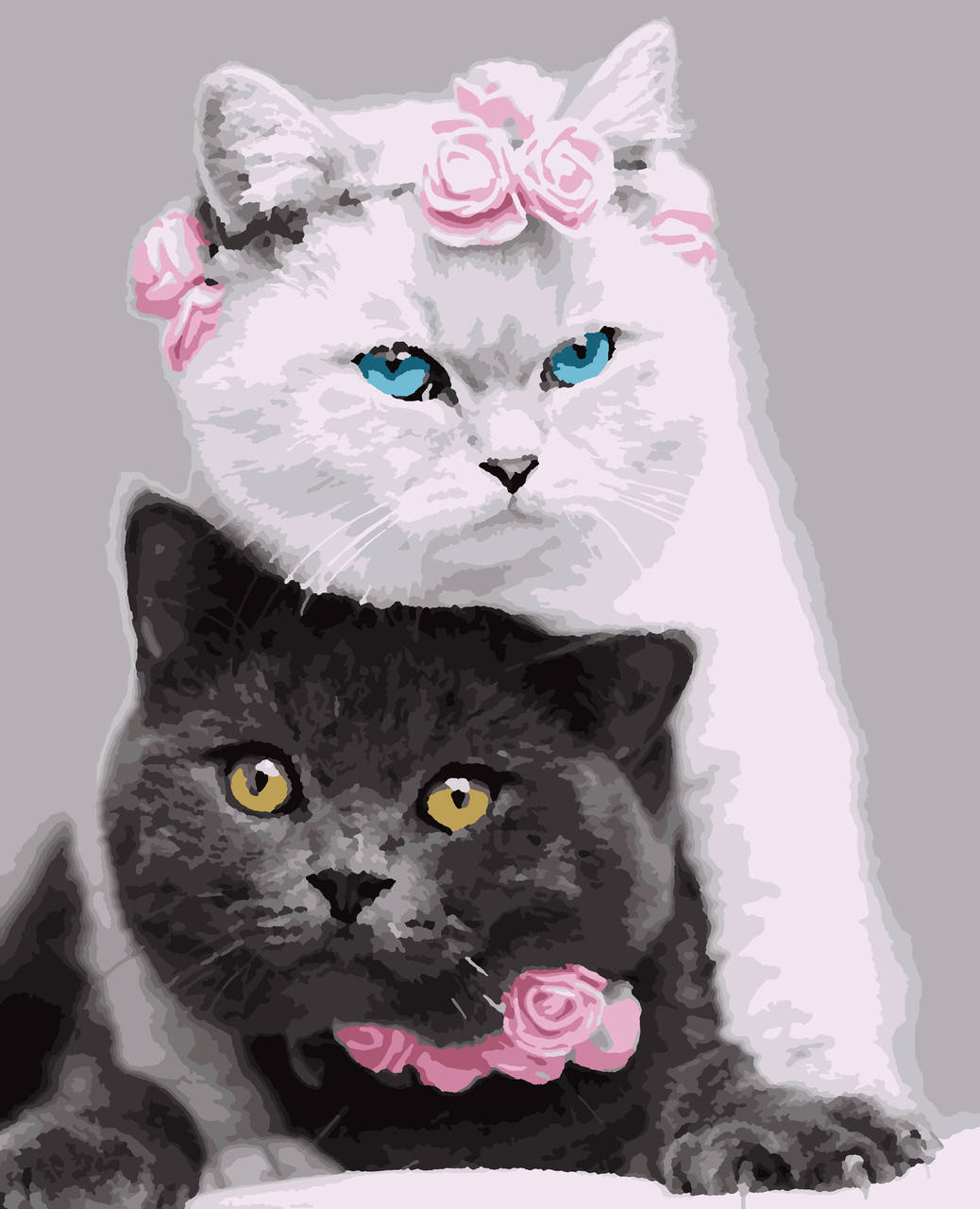 

Картины по номерам "Котики" 40*50см