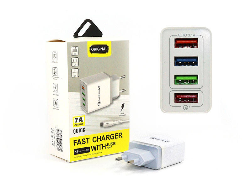 

Зарядное устройство 220В USBx4 7,0А Fast Charger ART-071-BOX 200шт 8783