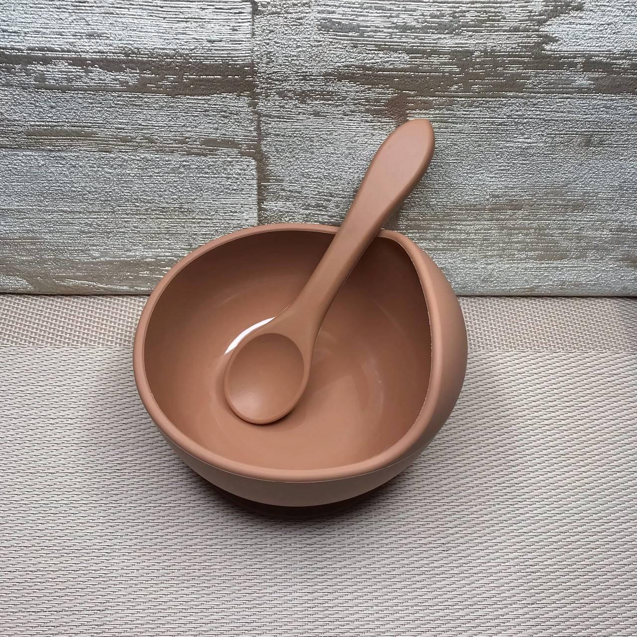 

Посуда силиконовая (тарелка + ложка) Капучино