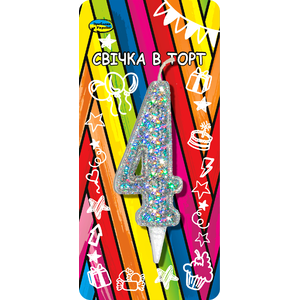 

Свеча цифра 4 серебро