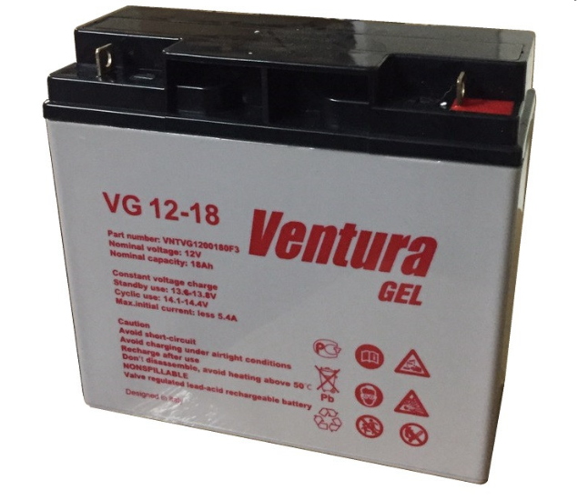

Гелевый аккумулятор GEL Ventura 12 В 18 Ач VG 12-18