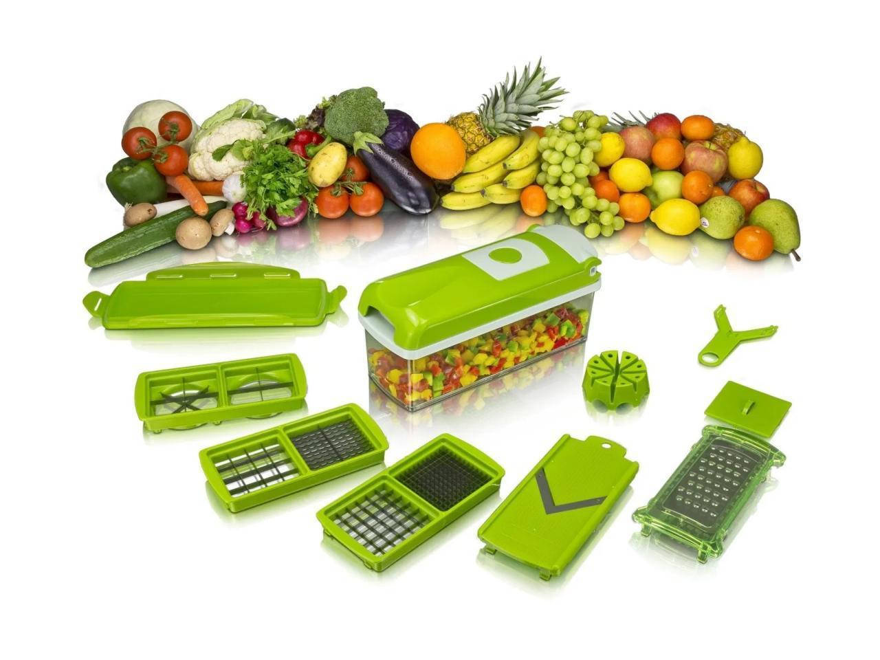 

Ручная овощерезка Nicer Dicer Plus (найсер дайсер плюс).Мультислайсер для овощей и фруктов,терка,шинковка, Зелёный