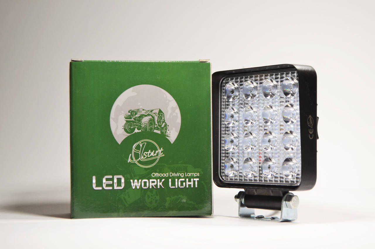 

Светодиодная LED фара рабочая 48Вт,(3Вт*16ламп) (SLstart) (тонкий радиатор), Черный