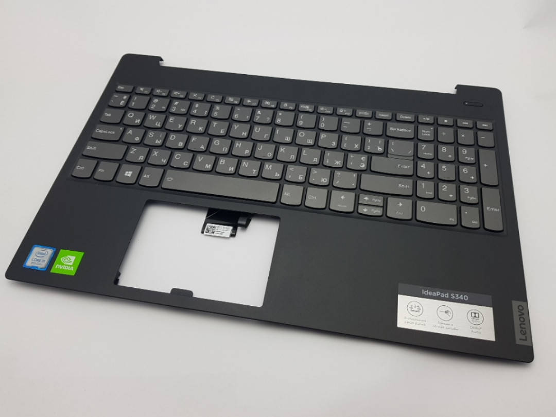 

С дефектом. Верхний корпус Lenovo S340-15 черный с разборки (нерабочая клавиатура)