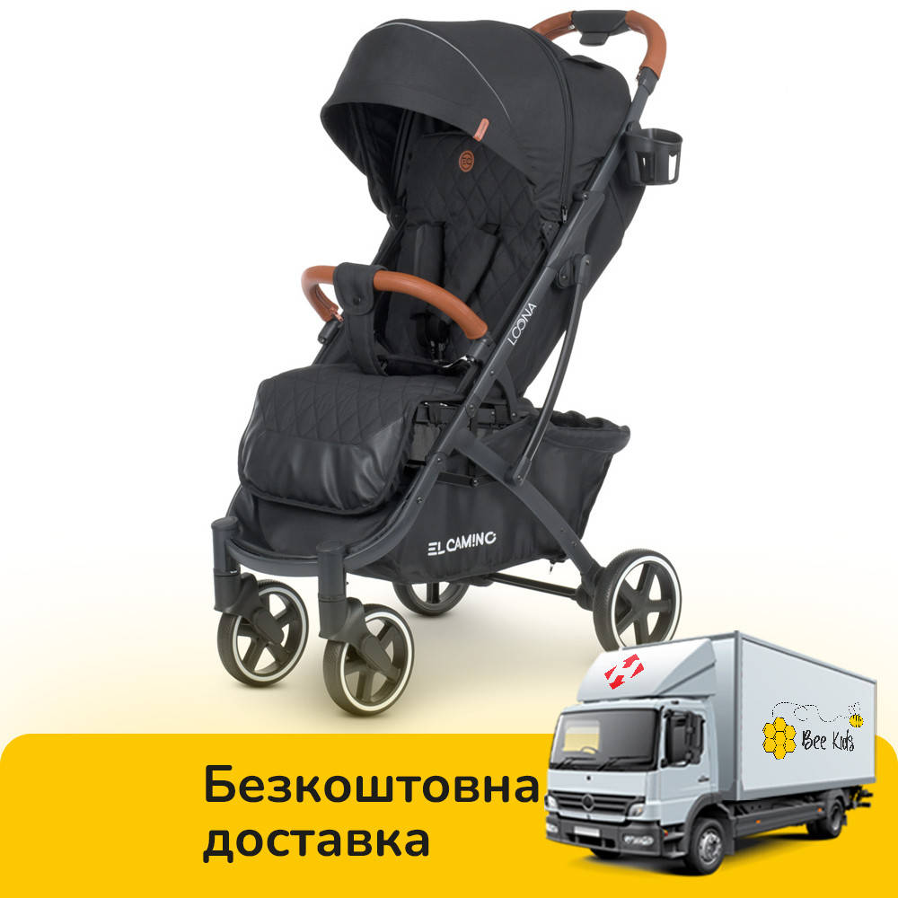 

Детская прогулочная коляска El Camino Loona ME 1090-1 Black Ink Черный, Серый