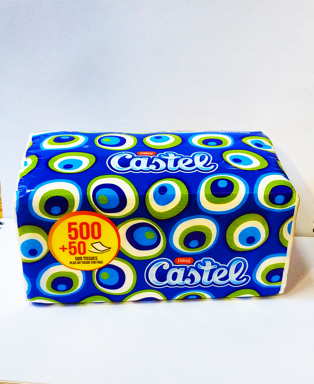 

Салфетки Castee трехслойные гигиенические бумажные уп-500шт+(50)