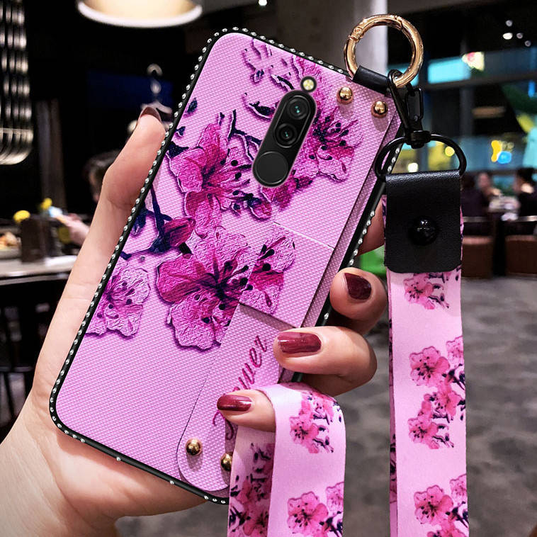 

Чехол Lanyard для Xiaomi Redmi 8 бампер с ремешком Rose